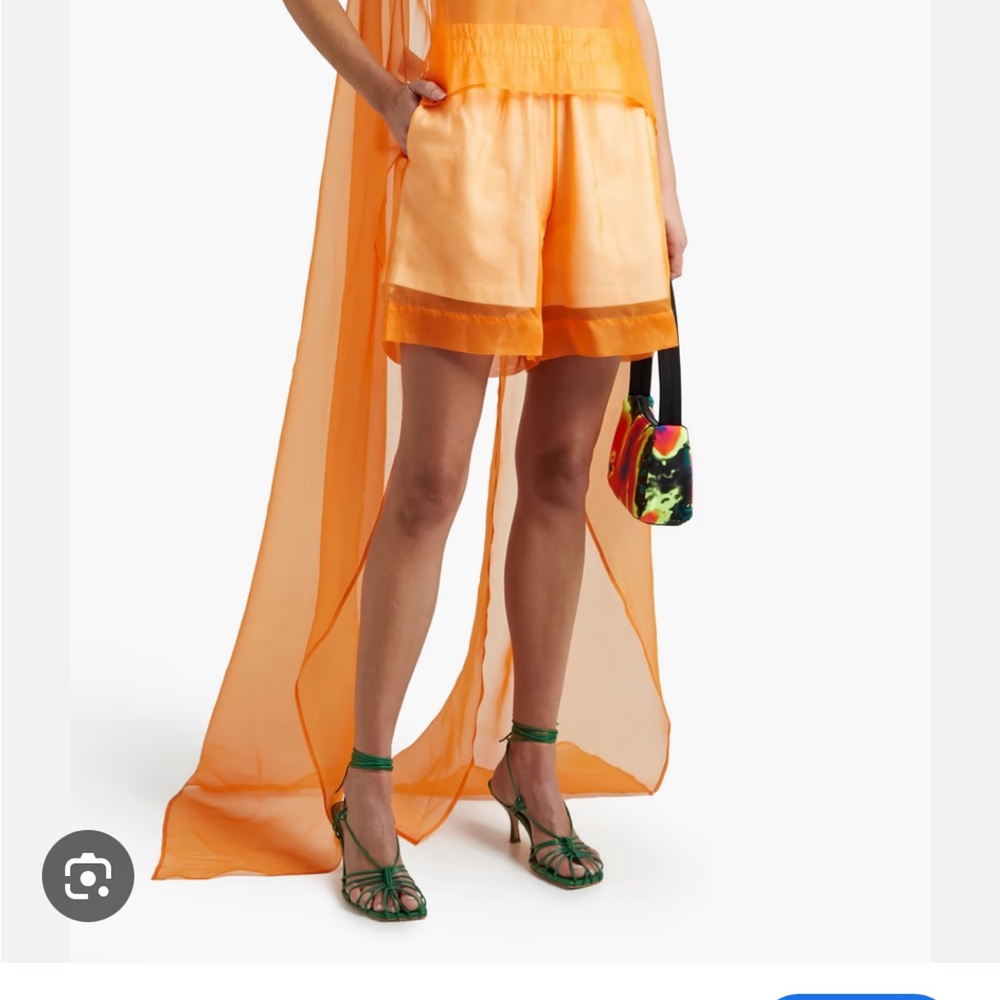 Dries Van Noten Orange Sheer Top